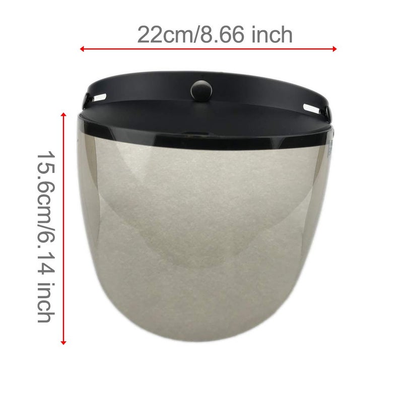 WANCAR Retro Universal Standard 3-Snap Open Face Motorcycle Helmets Flip Up Face Visor Wind Shield Lens(Light Smoke) - Image 2